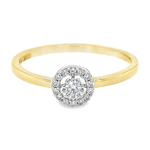 Yellow gold ring with diamond 0.14 carat SI/H