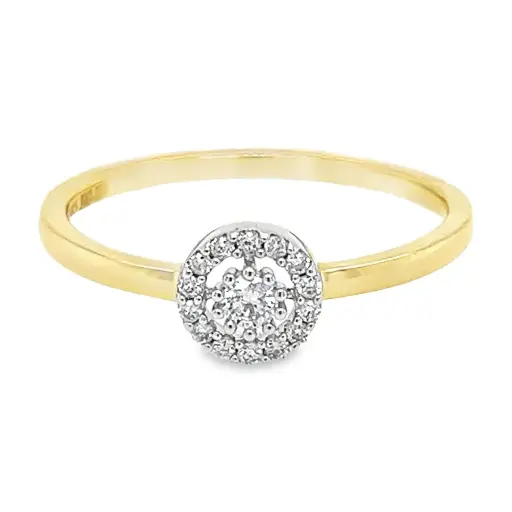 Yellow gold ring with diamond 0.14 carat SI/H