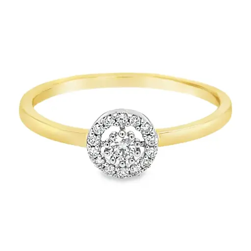 Yellow gold ring with diamond 0.14 carat SI/H