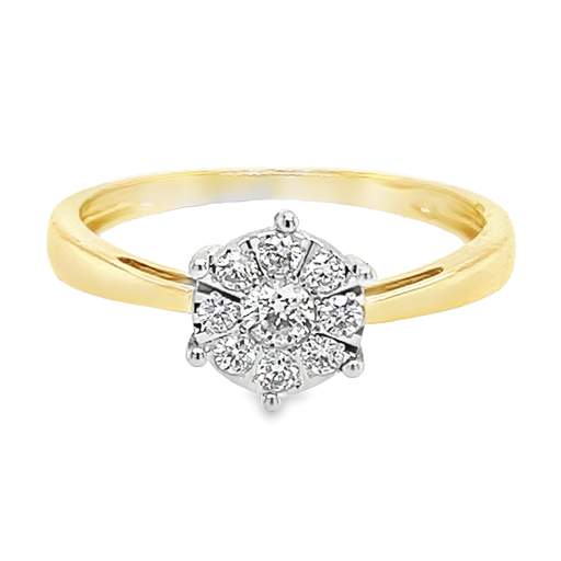 Geelgouden ring met Diamant 0,21 karaat SI/H