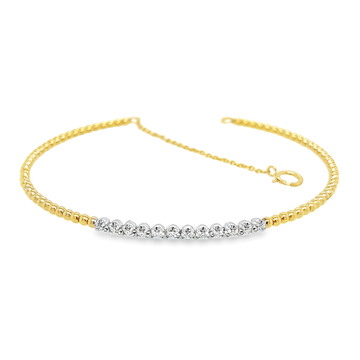 [GAE2173] Bicolor gouden armband met Diamant 0,11 karaat SI/H