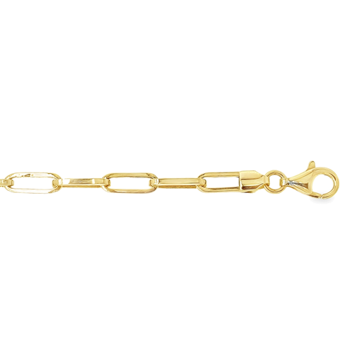 [GA2212] Yellow gold charm bracelet elongated links 19CM