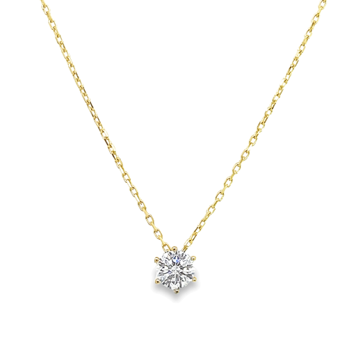 [GC2214] Yellow gold necklace with 4MM Zirconia in 6-leg 42-44CM