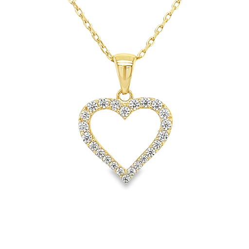 [GH2217] Geelgouden hanger Hart met Zirkonia