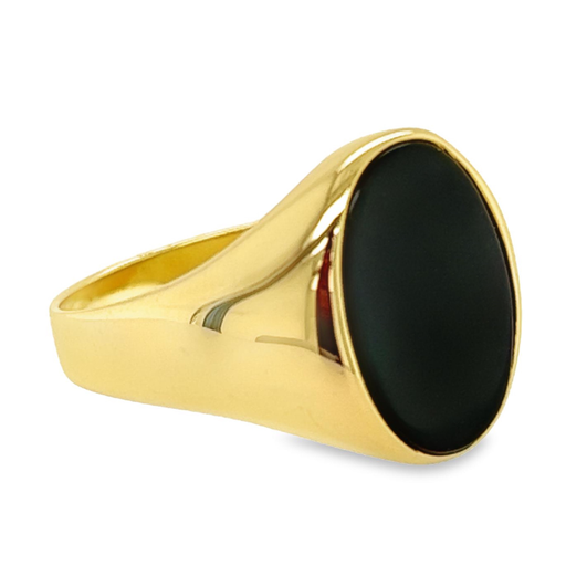 Geelgouden zegelring met Onyxsteen Ovaal 16x12MM