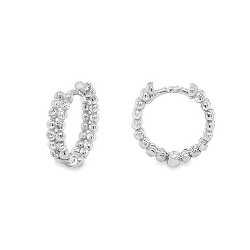 [ZO2229] Zilveren klapoorringen Bolletjes met zirkonia gerhodineerd 13,5x3,5mm