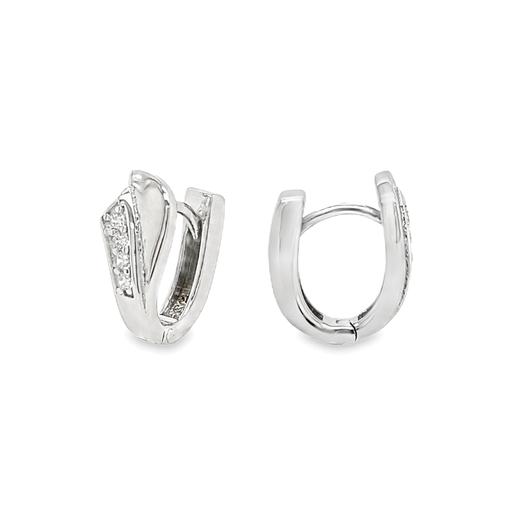 [ZO2242] Silver hinged earrings with Zirconia rhodium plated
