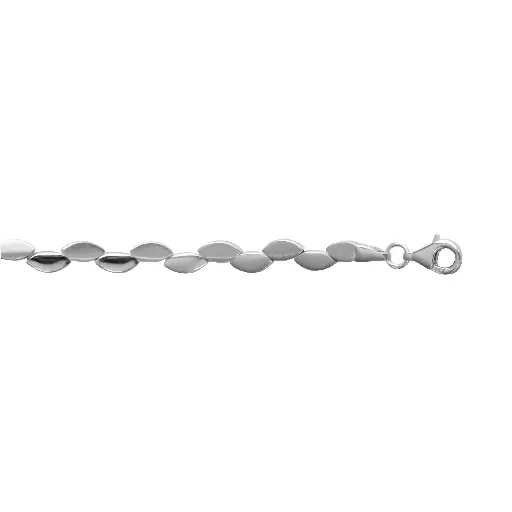 [ZA2249] Silver bracelet matte/ gloss rhodium plated