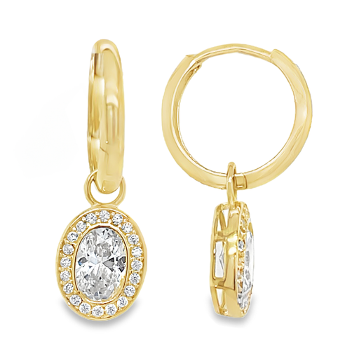 [GOR2264] Geelgouden oorringen met zirkonia hanger