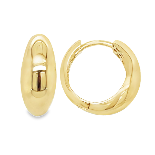 [GOR2265] Yellow gold hoop earrings with bulge