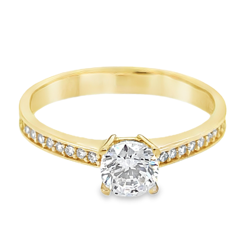 Yellow gold ring with Zirconia
