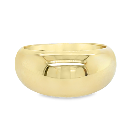 Yellow gold ring with bulge