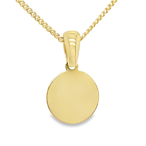 [GH2278-08] Yellow gold engraving pendant Round 8mm