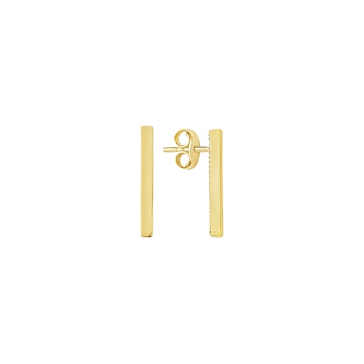 [GO2284] Yellow gold stud earrings bar