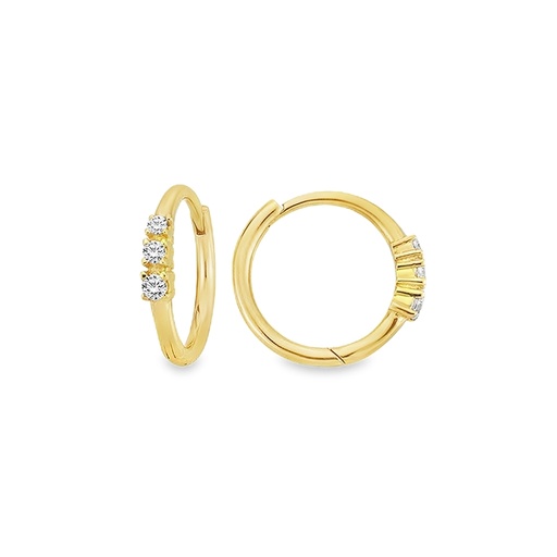 [GOR2288] Yellow gold earrings with Zirconia increasing in size