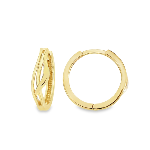 [GOR2290] Yellow gold earrings fantasy stroke