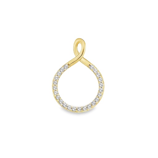 [GH2295] Yellow gold pendant Round continuous with Zirconia