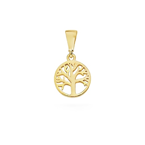 [GH2302] Yellow gold pendant Tree of Life 8.5mm round