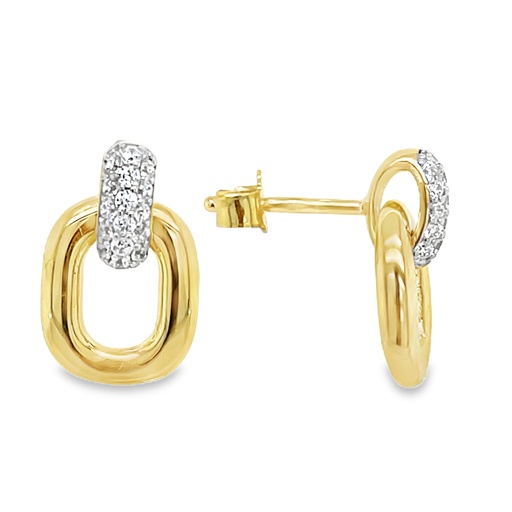 [ZO2315] Silver stud earrings gold-plated (gold colored) with Zirconia