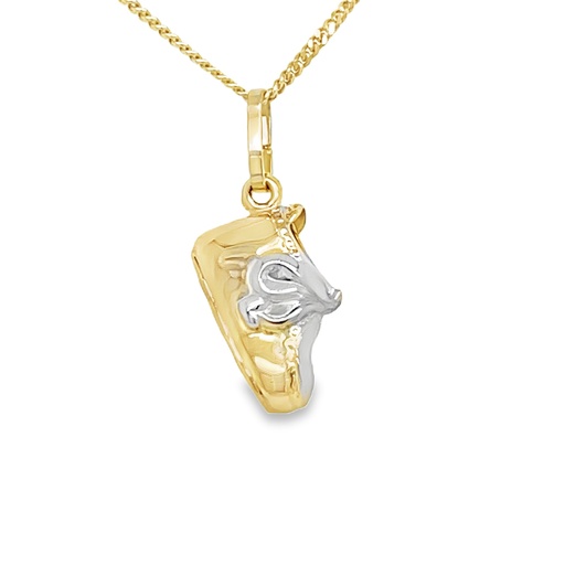[GH2319] Bicolor gold pendant baby shoe