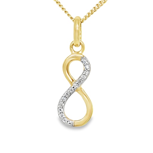 [GH2333] Yellow gold pendant Infinity with Zirconia