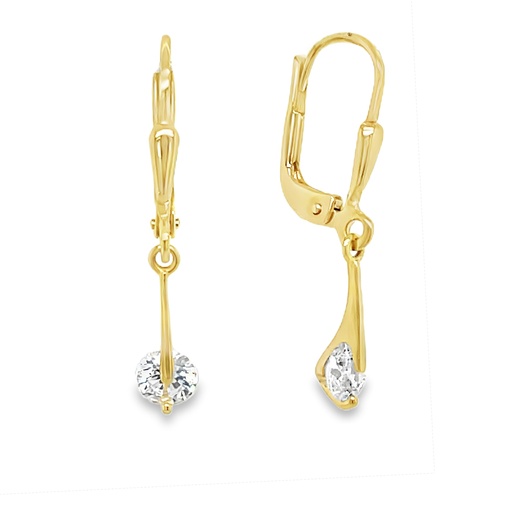 [GOH2336] Geelgouden oorhangers met 4mm Zirkonia