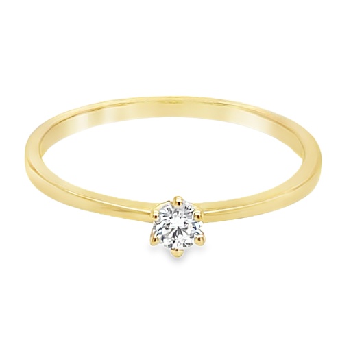 Yellow gold Solitaire ring with Diamond 0.10 carats