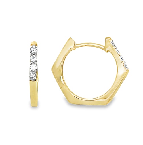 [GOR2343] Yellow gold earrings angular with zirconia