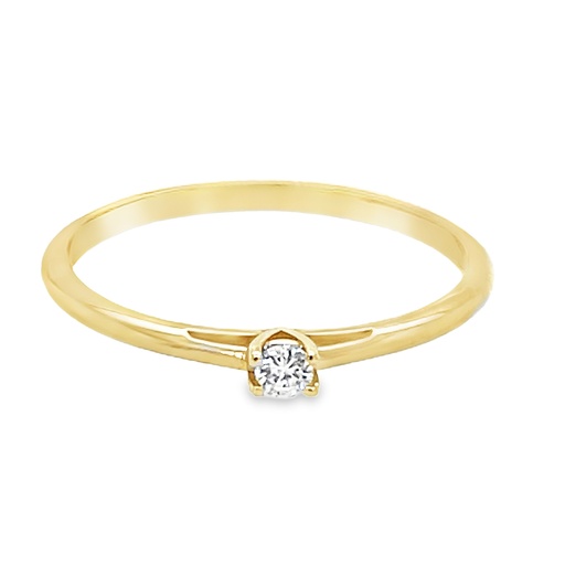 Geelgouden solitairring met Diamant 0,05 karaat