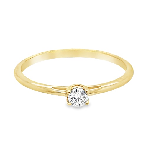 Yellow gold solitaire ring with diamond 0.11 carats