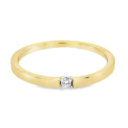 Bicolor gold ring with 0.03 carat diamond