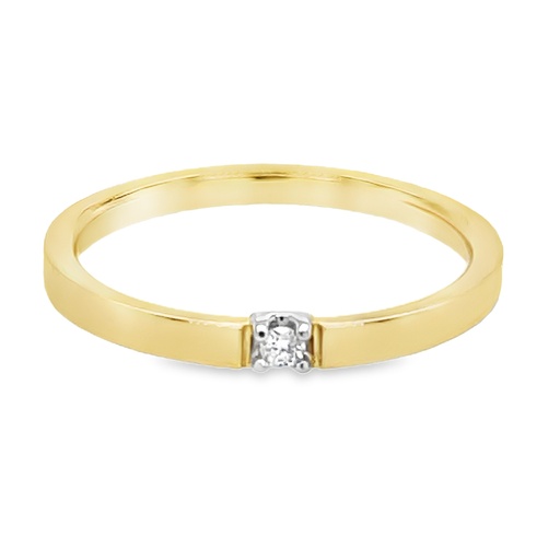 Bicolor gold ring with 0.04 carat diamond