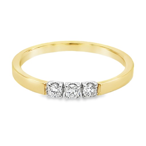 Bicolor gold ring with 0.13 carat diamond
