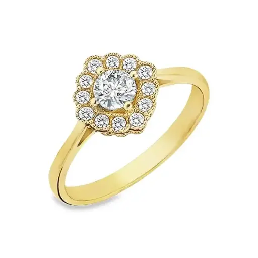 Geelgouden ring met Zirkonia Fantasie