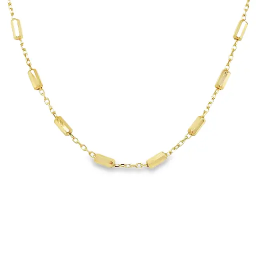 [GC2365] Geelgouden collier ankerschakel met Staafjes