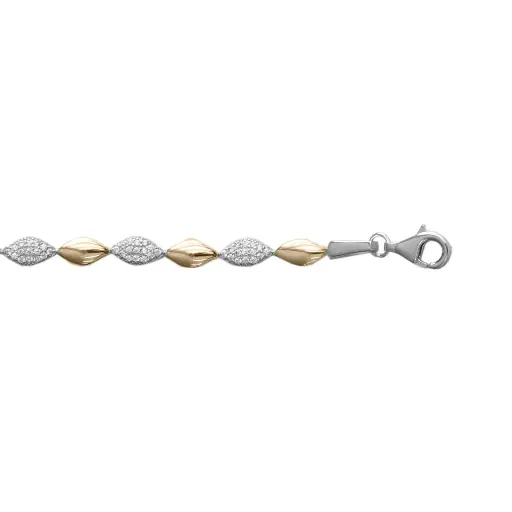 [ZA2369] Bicolor zilveren armband met Zirkonia