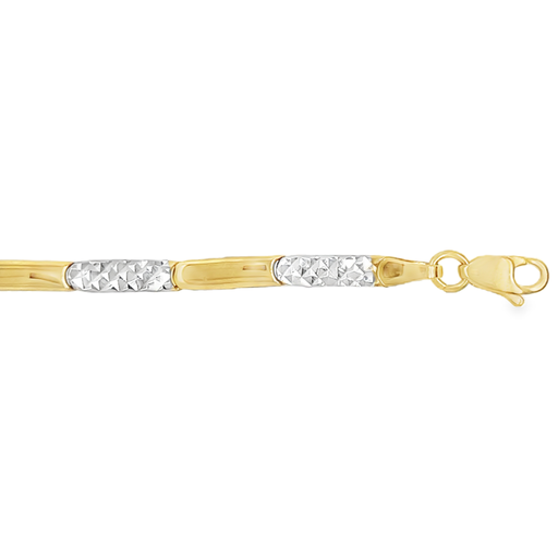 [GA0114] Bicolor gold bracelet Fantasy 3.2mm wide