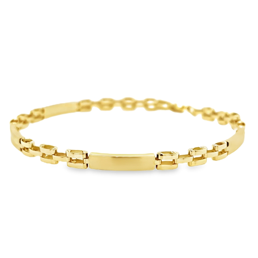 [GA0115] Yellow gold bracelet Fantasy 3.4mm wide