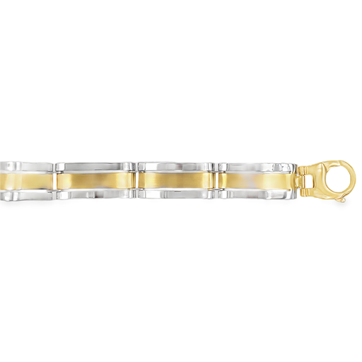 [GA0116] Bicolor gold bracelet Fantasy 9mm wide