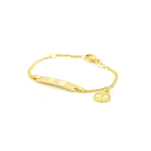 [GA0140-11] Yellow gold bracelet Engraving plate 9-11 cm