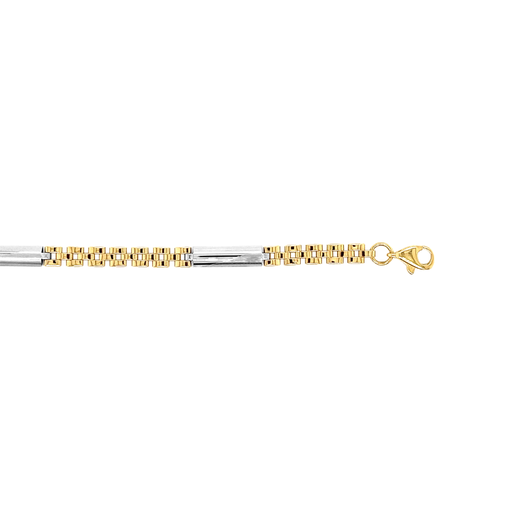 [GA0152] Bicolor gouden armband Rolexschakel