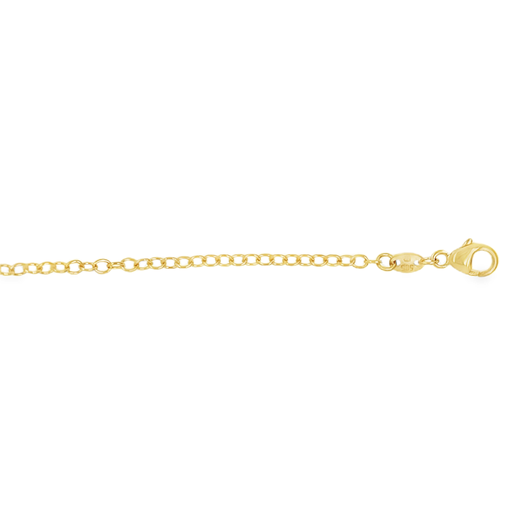 [GA0170] Yellow Gold Charm Bracelet Anchor Link Oval 16cm