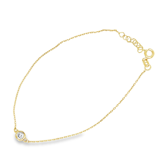 [GA0196] Yellow gold bracelet with Zirconia