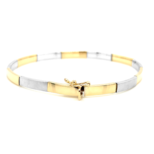 [GA0198] Bicolor gouden armband Mat/ Glans