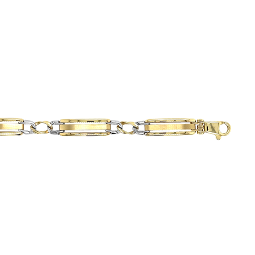 [GA0200] Bicolor gold bracelet Fantasy 7mm wide