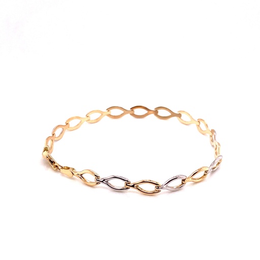 [GA0225] Bicolor gold bracelet Fantasy 5.5mm wide