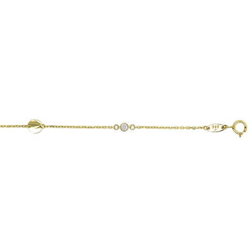 [GA0226] Geelgouden armband Ankerschakel met Zirkonia