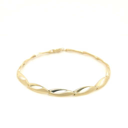 [GA0227] Yellow gold bracelet Fantasy Matte/Gloss 4.7mm wide