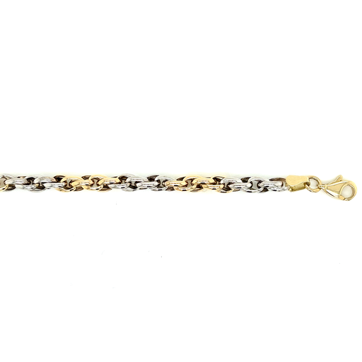 [GA0229] Bicolor gouden armband Fantasie 4,8mm breed