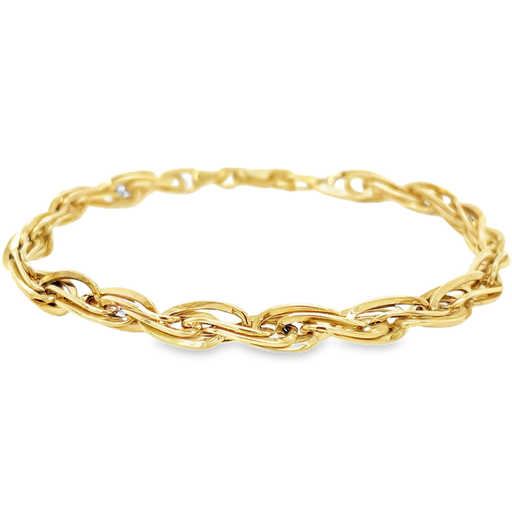 [GA0237] Geelgouden armband Fantasie gedraaid 5mm breed